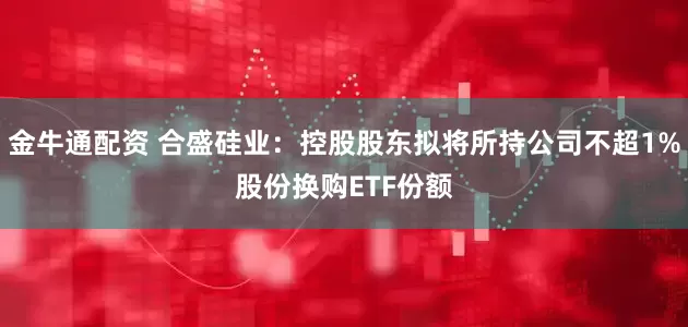 金牛通配资 合盛硅业：控股股东拟将所持公司不超1%股份换购ETF份额